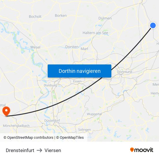 Drensteinfurt to Viersen map