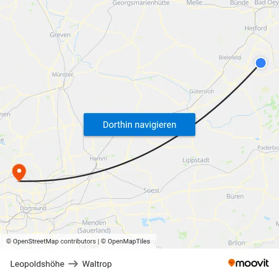 Leopoldshöhe to Waltrop map
