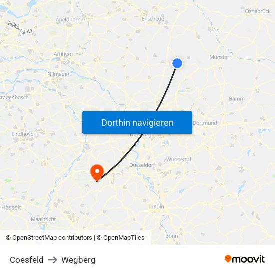 Coesfeld to Wegberg map