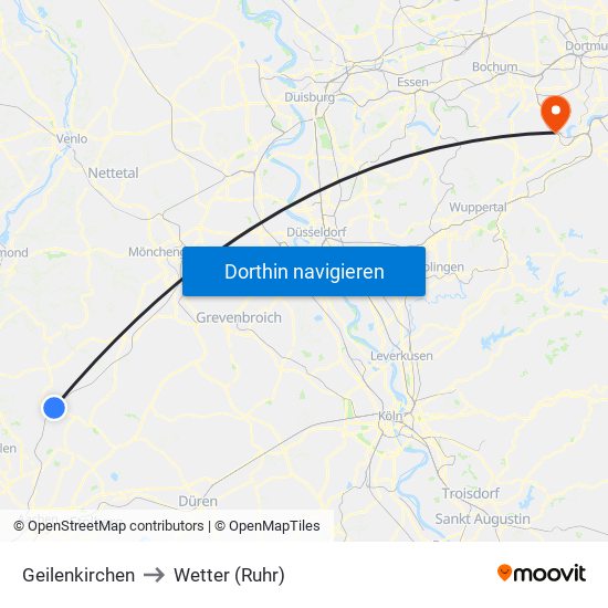 Geilenkirchen to Wetter (Ruhr) map