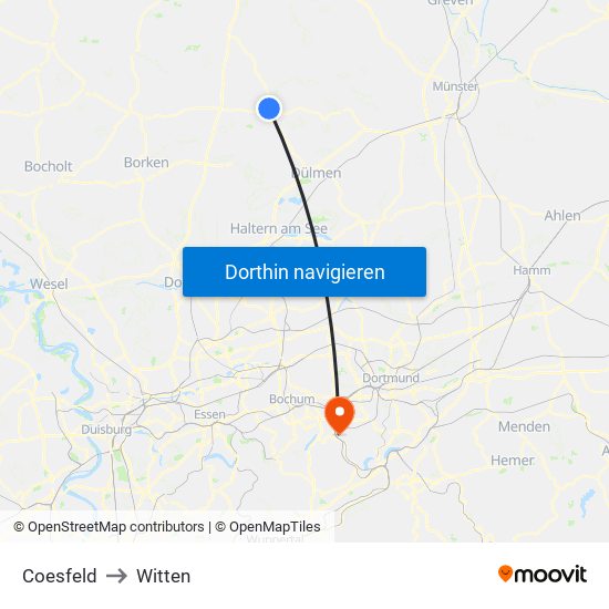 Coesfeld to Witten map