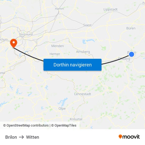 Brilon to Witten map