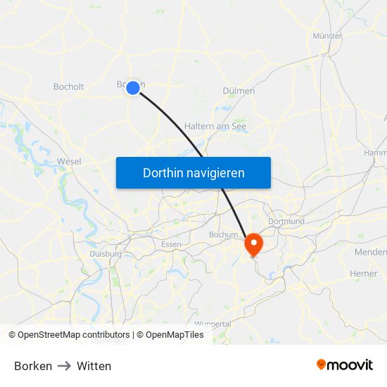 Borken to Witten map