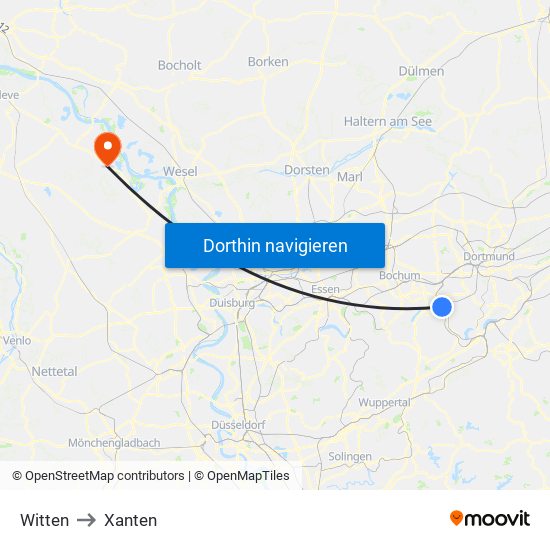 Witten to Xanten map