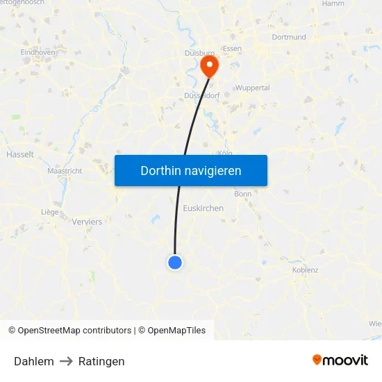 Dahlem to Ratingen map