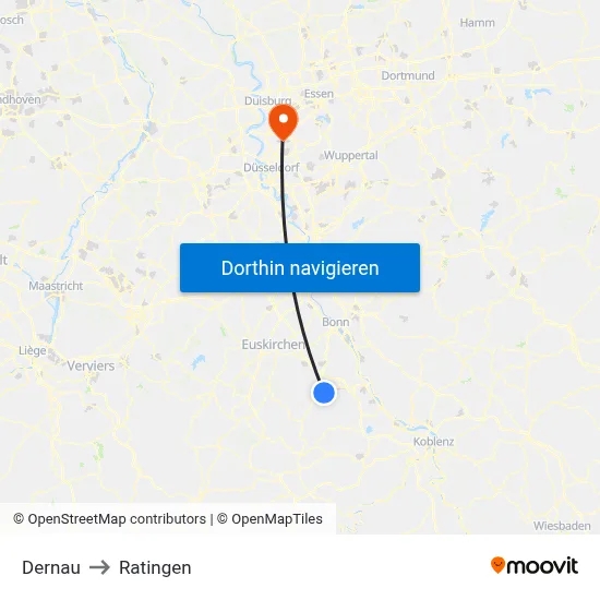 Dernau to Ratingen map