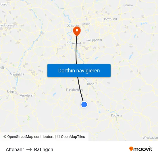 Altenahr to Ratingen map