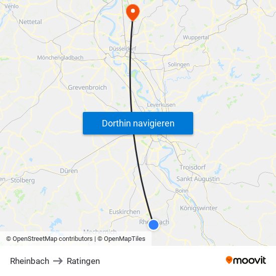 Rheinbach to Ratingen map