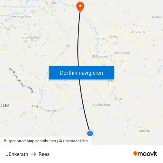 Jünkerath to Rees map