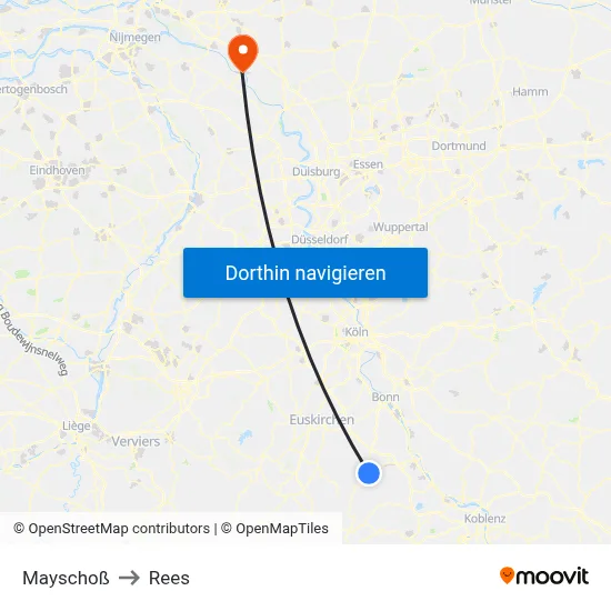Mayschoß to Rees map