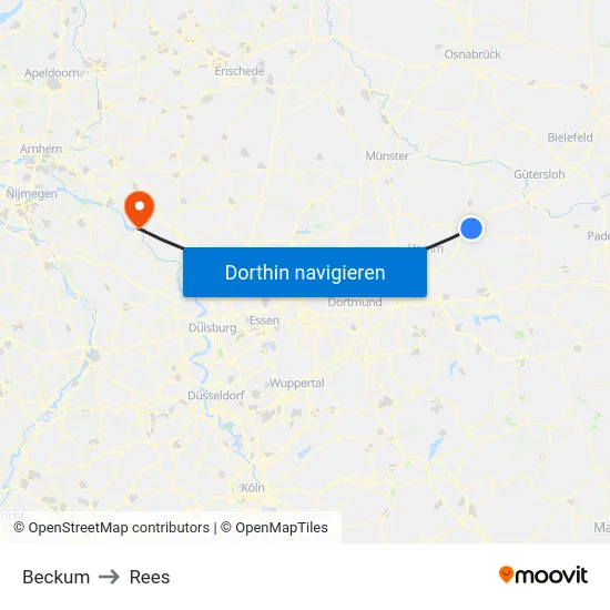 Beckum to Rees map