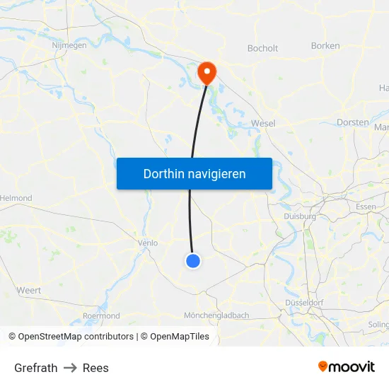 Grefrath to Rees map