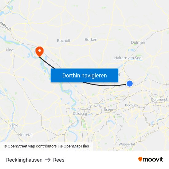 Recklinghausen to Rees map