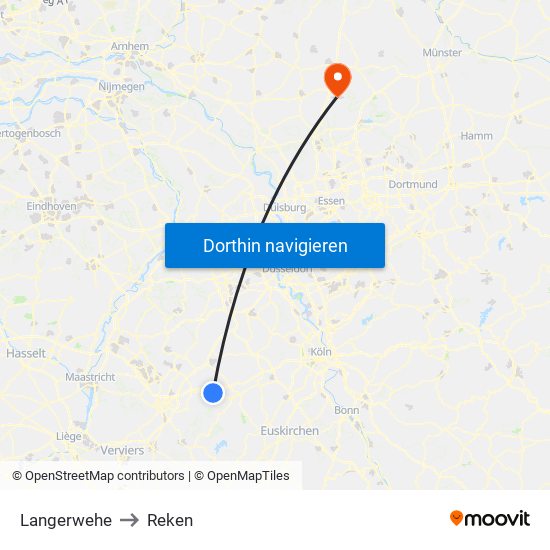 Langerwehe to Reken map