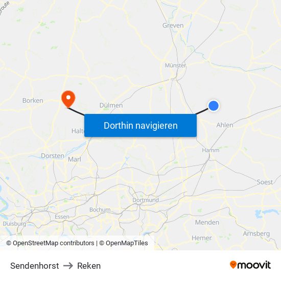 Sendenhorst to Reken map