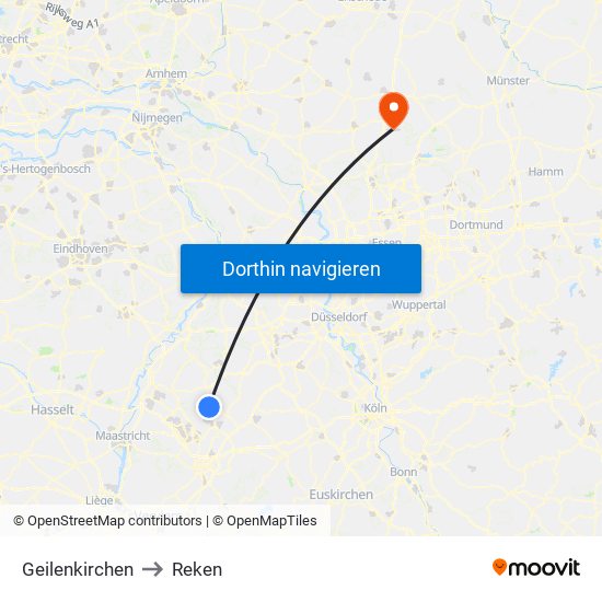 Geilenkirchen to Reken map