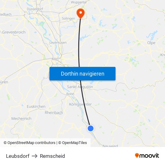 Leubsdorf to Remscheid map