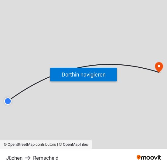 Jüchen to Remscheid map