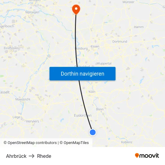 Ahrbrück to Rhede map