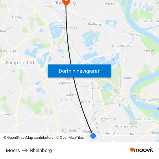 Moers to Rheinberg map