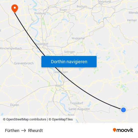 Fürthen to Rheurdt map