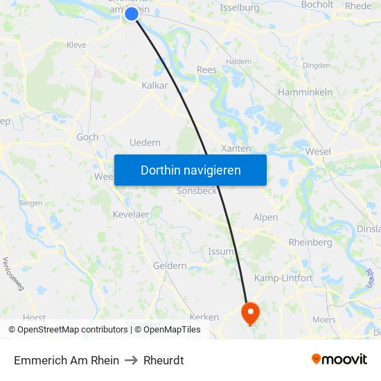 Emmerich Am Rhein to Rheurdt map