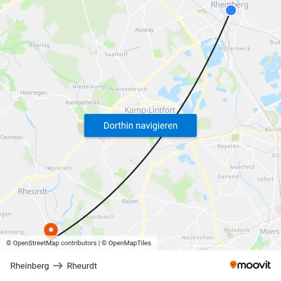 Rheinberg to Rheurdt map