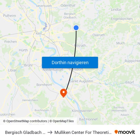 Bergisch Gladbach Bensberg to Mulliken Center For Theoretical Chemistry map