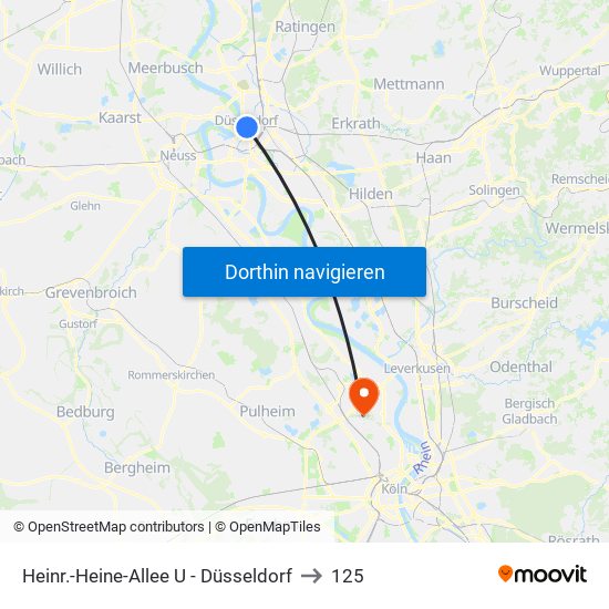 Heinr.-Heine-Allee U - Düsseldorf to 125 map