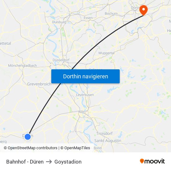 Bahnhof - Düren to Goystadion map
