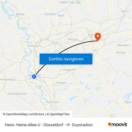 Heinr.-Heine-Allee U - Düsseldorf to Goystadion map