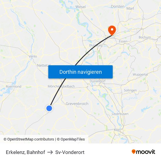 Erkelenz, Bahnhof to Sv-Vonderort map