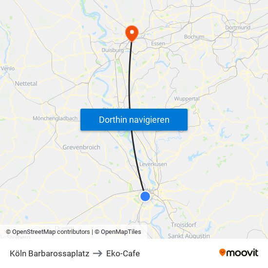 Köln Barbarossaplatz to Eko-Cafe map