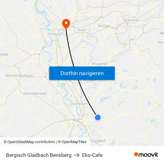Bergisch Gladbach Bensberg to Eko-Cafe map