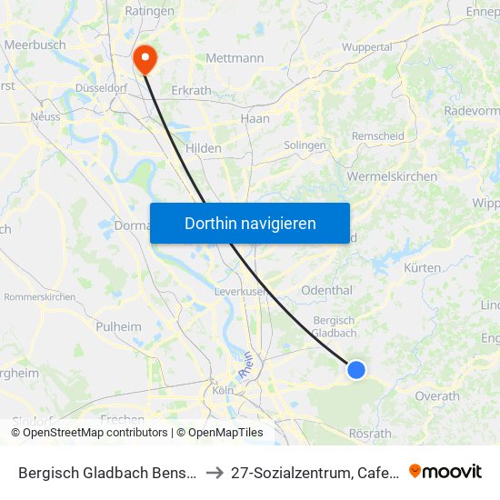 Bergisch Gladbach Bensberg to 27-Sozialzentrum, Cafeteria map