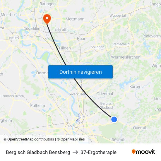 Bergisch Gladbach Bensberg to 37-Ergotherapie map