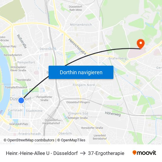 Heinr.-Heine-Allee U - Düsseldorf to 37-Ergotherapie map