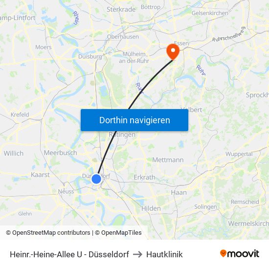 Heinr.-Heine-Allee U - Düsseldorf to Hautklinik map