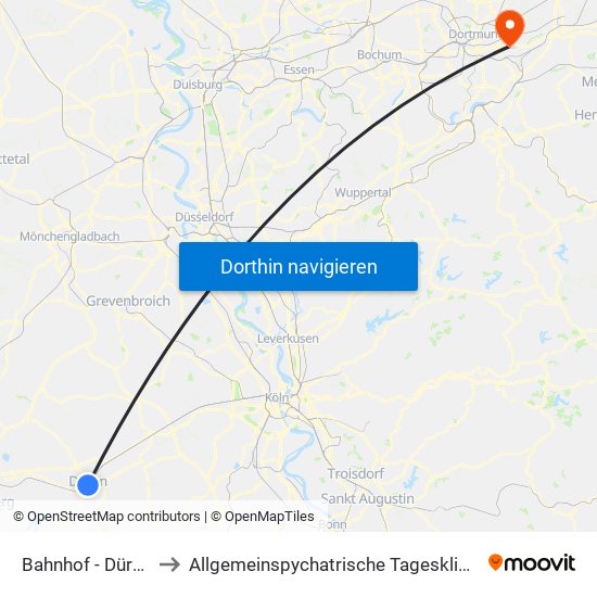 Bahnhof - Düren to Allgemeinspychatrische Tagesklinik map