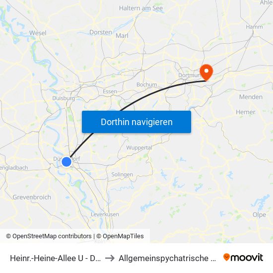 Heinr.-Heine-Allee U - Düsseldorf to Allgemeinspychatrische Tagesklinik map