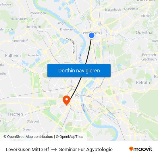 Leverkusen Mitte Bf to Seminar Für Ägyptologie map