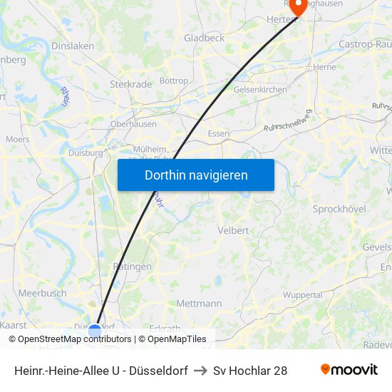 Heinr.-Heine-Allee U - Düsseldorf to Sv Hochlar 28 map