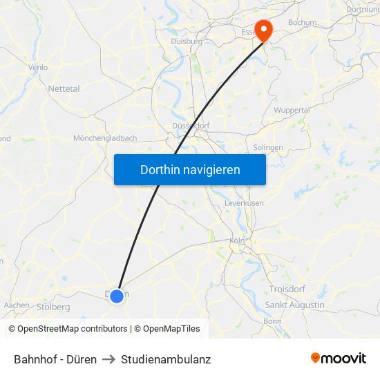 Bahnhof - Düren to Studienambulanz map