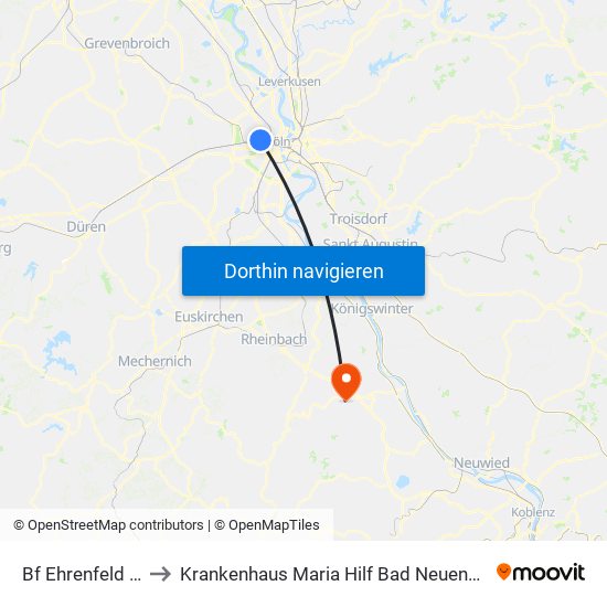 Bf Ehrenfeld - Köln to Krankenhaus Maria Hilf Bad Neuenahr-Ahrweiler map