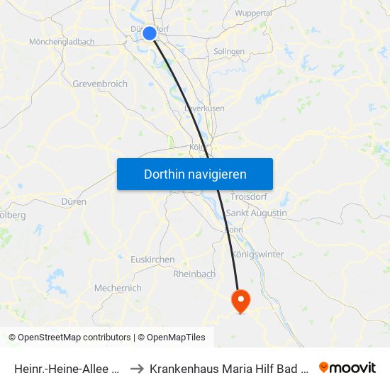 Heinr.-Heine-Allee U - Düsseldorf to Krankenhaus Maria Hilf Bad Neuenahr-Ahrweiler map