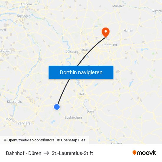 Bahnhof - Düren to St.-Laurentius-Stift map