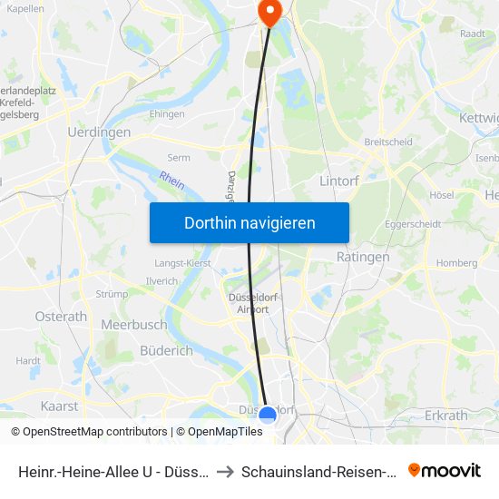 Heinr.-Heine-Allee U - Düsseldorf to Schauinsland-Reisen-Arena map