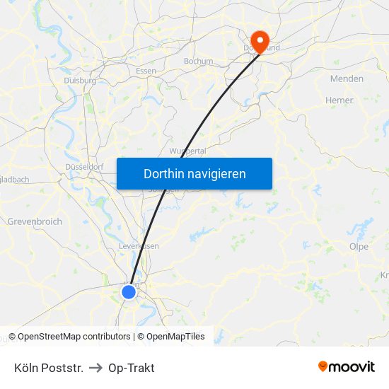 Köln Poststr. to Op-Trakt map