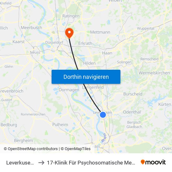 Leverkusen Mitte Bf to 17-Klinik Für Psychosomatische Medizin Und Psychotherapie map