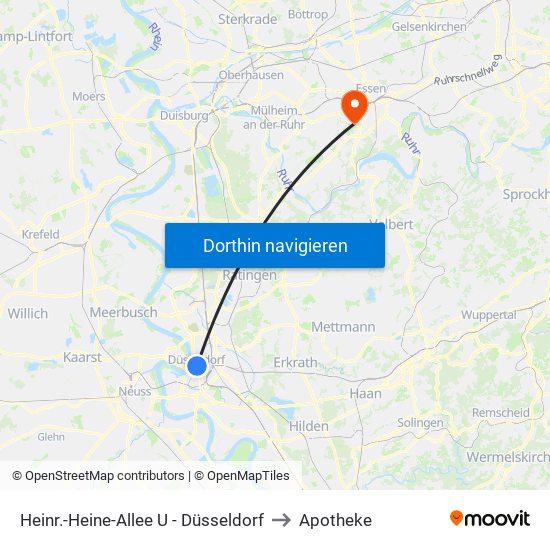 Heinr.-Heine-Allee U - Düsseldorf to Apotheke map